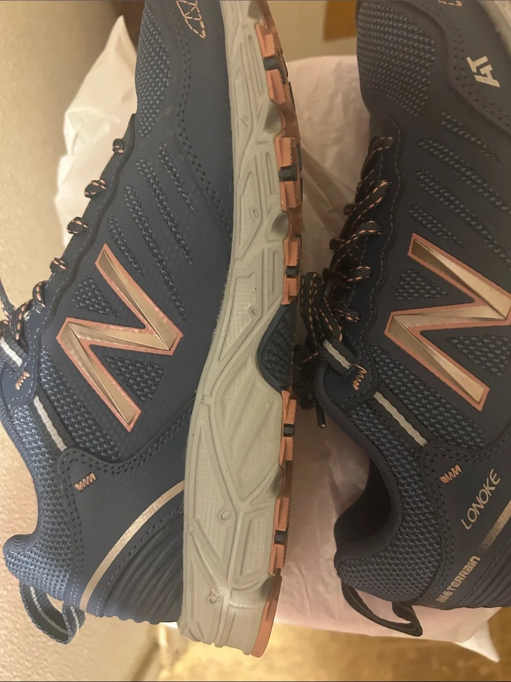 New Balance Women’s Navy with Rose Gold Accent Sneakers